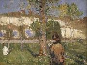 John Peter Russell Loing at Moret painting